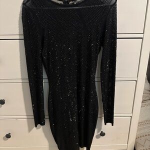 Windsor Black Sequin Long Sleeve Bodycon Dress